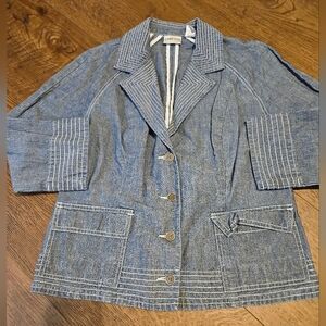 Chico's Blue Denim-Style Cotton Jacket
